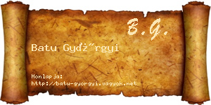Batu Györgyi névjegykártya